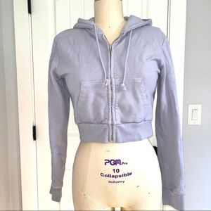 Brandy Melville Cropped Zip Hoodie